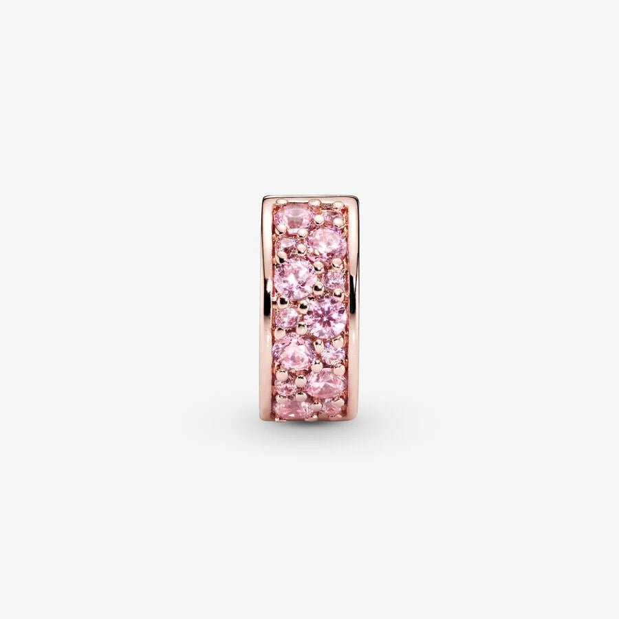 Pandora Pavé-Clip: Unendlichkeits - Rosévergoldet, Rosa Cubic Zirkonia