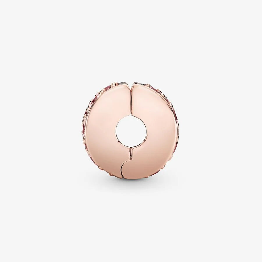 Pandora Pavé-Clip: Unendlichkeits - Rosévergoldet, Rosa Cubic Zirkonia