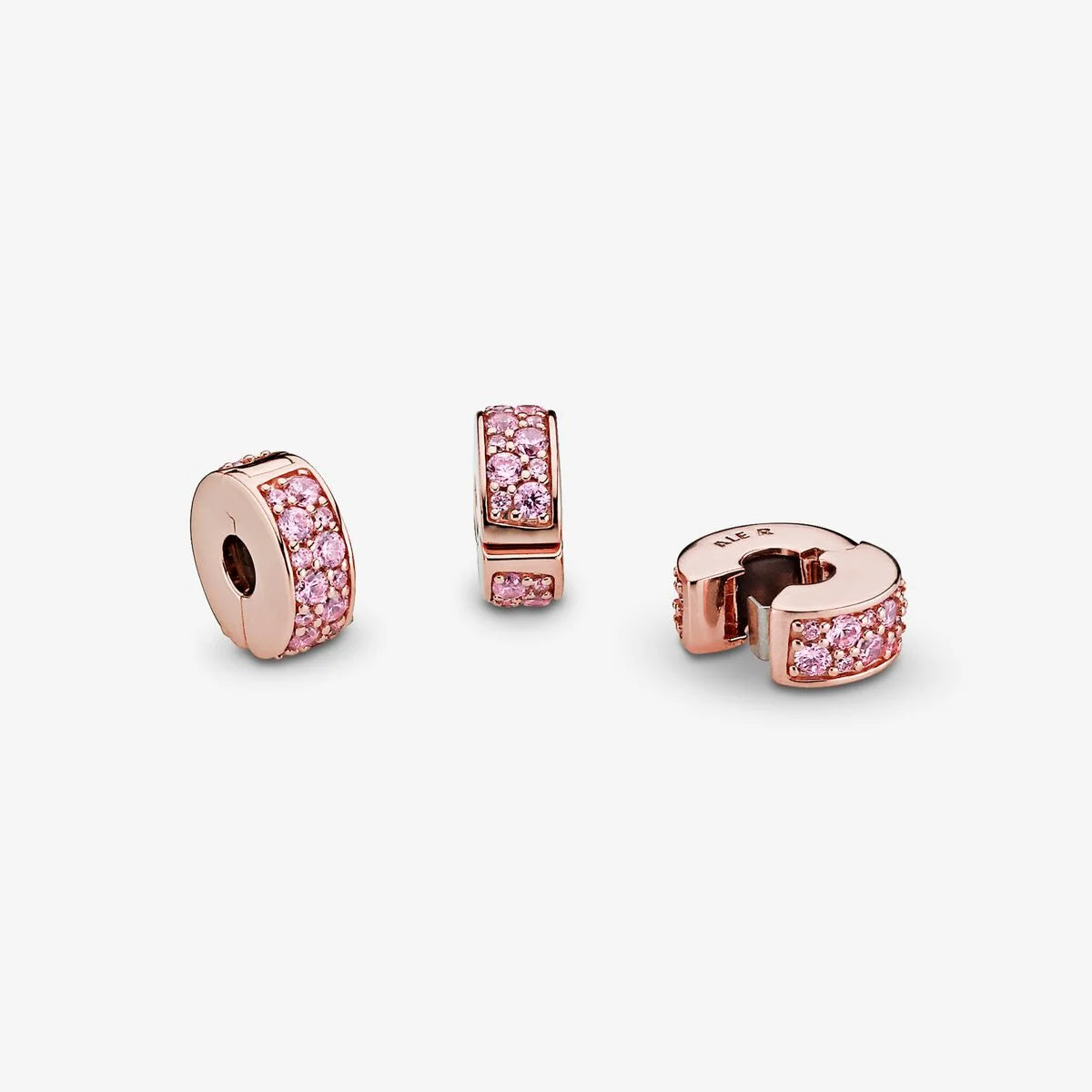 Pandora Pavé-Clip: Unendlichkeits - Rosévergoldet, Rosa Cubic Zirkonia