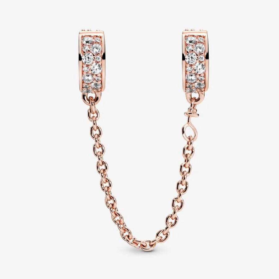 Pandora Komfortkette: Klarer Pavé - Rosévergoldet, Cubic Zirkonia
