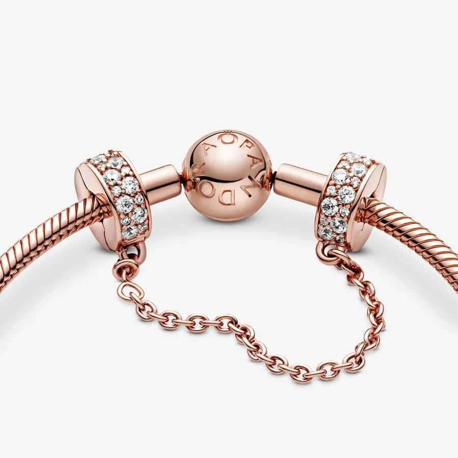 Pandora Komfortkette: Klarer Pavé - Rosévergoldet, Cubic Zirkonia