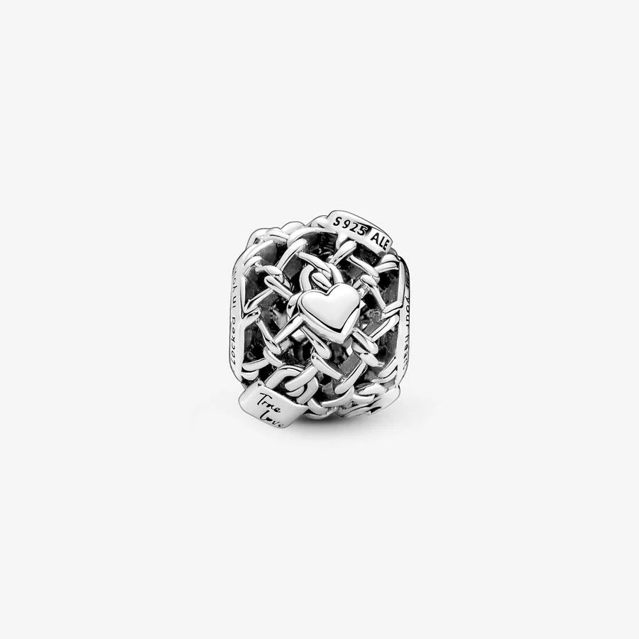 Pandora Charm: Kettenglieder Vorhängeschloss, Offen Gearbeitetes