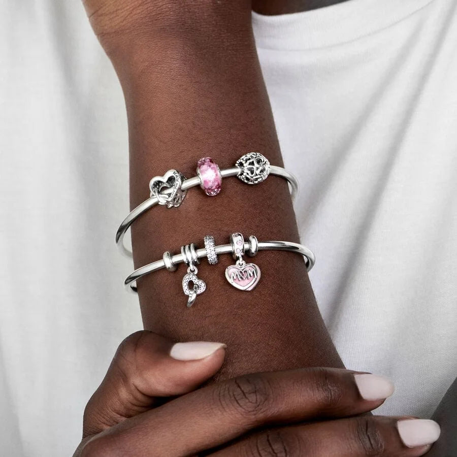 Pandora Charm: All Over-Herzen aus Sterling-Silber