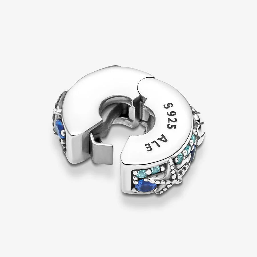 Pandora Clip-Charm: Seestern & Muschel - Blau, Silikon