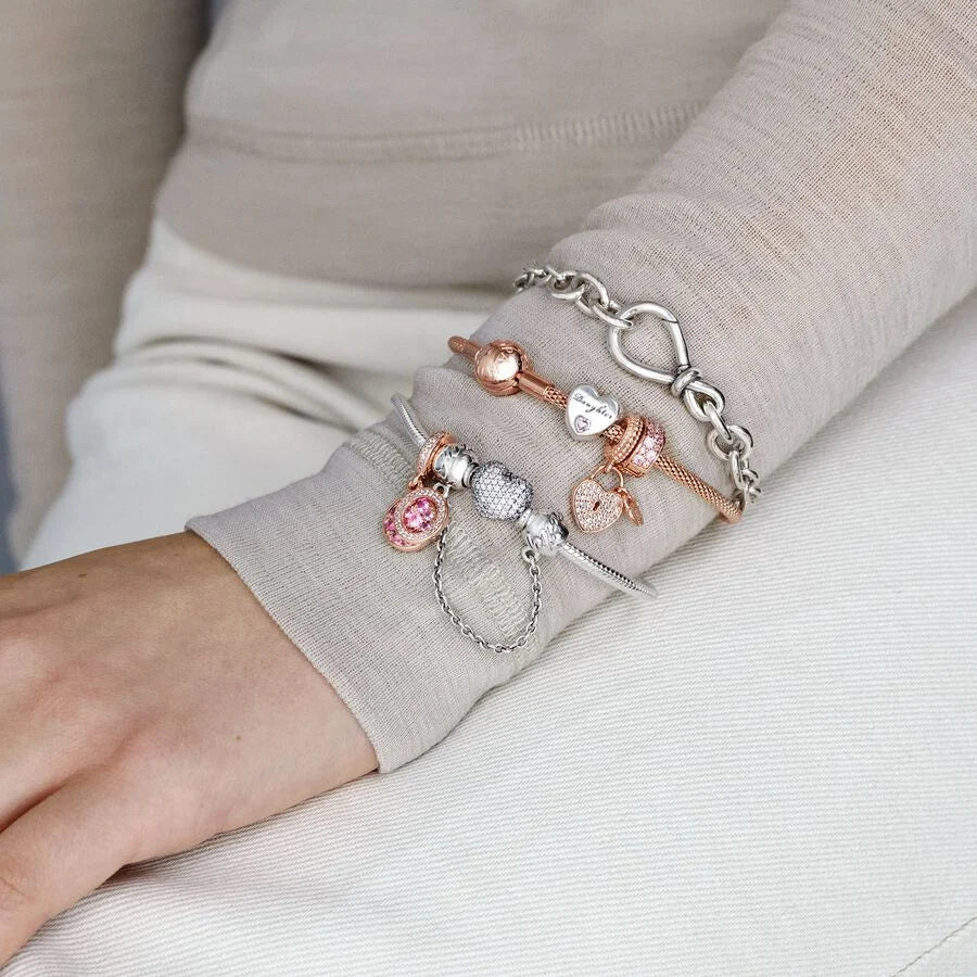 Pandora Komfortkette Charm: Family Forever - Sterling-Silber