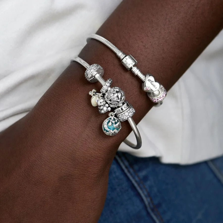 Pandora Pavé Clip: Klar, Cubic Zirkonia, Silikon, Sterling-Silber