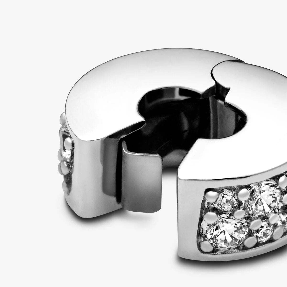 Pandora Pavé Clip: Klar, Cubic Zirkonia, Silikon, Sterling-Silber