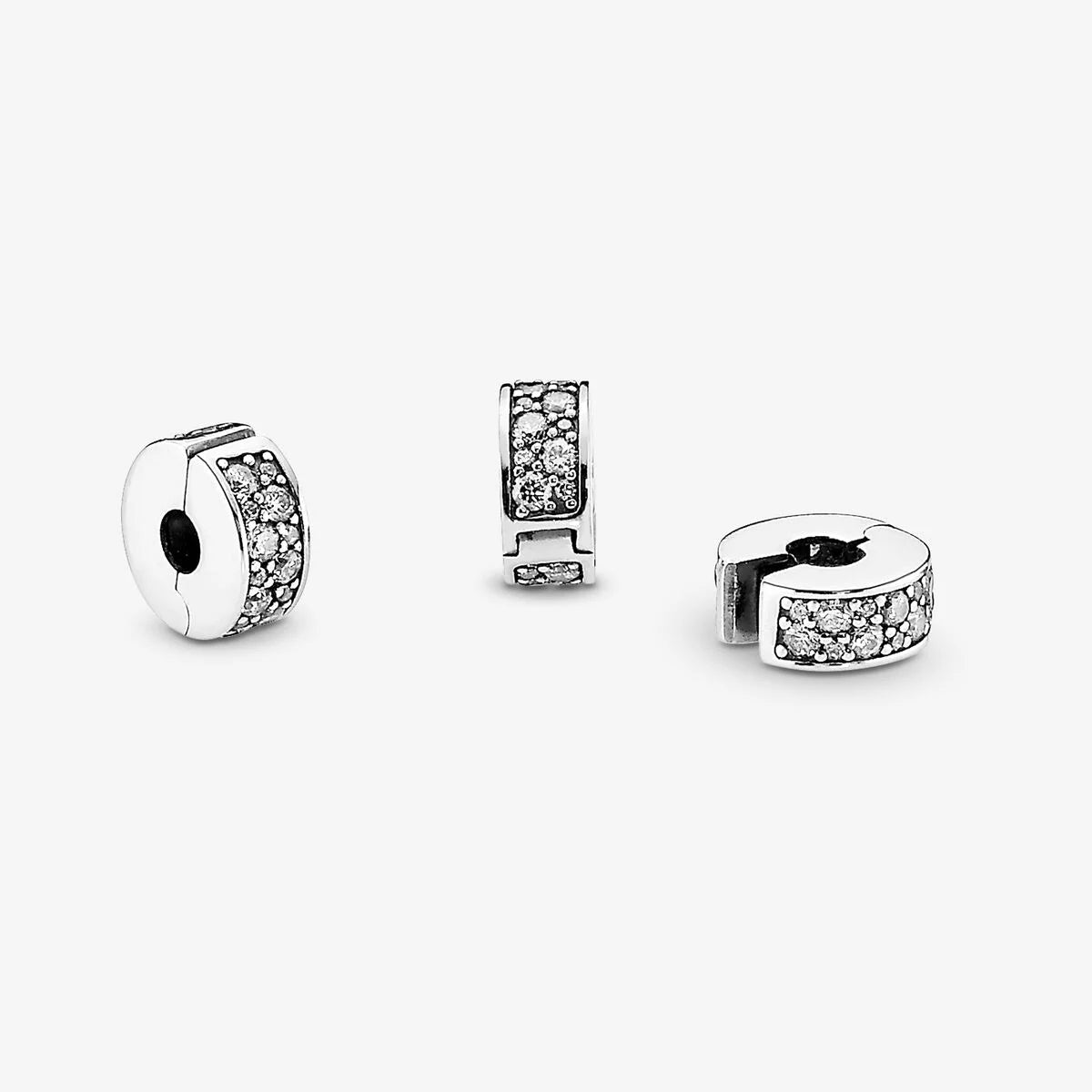 Pandora Pavé Clip: Klar, Cubic Zirkonia, Silikon, Sterling-Silber