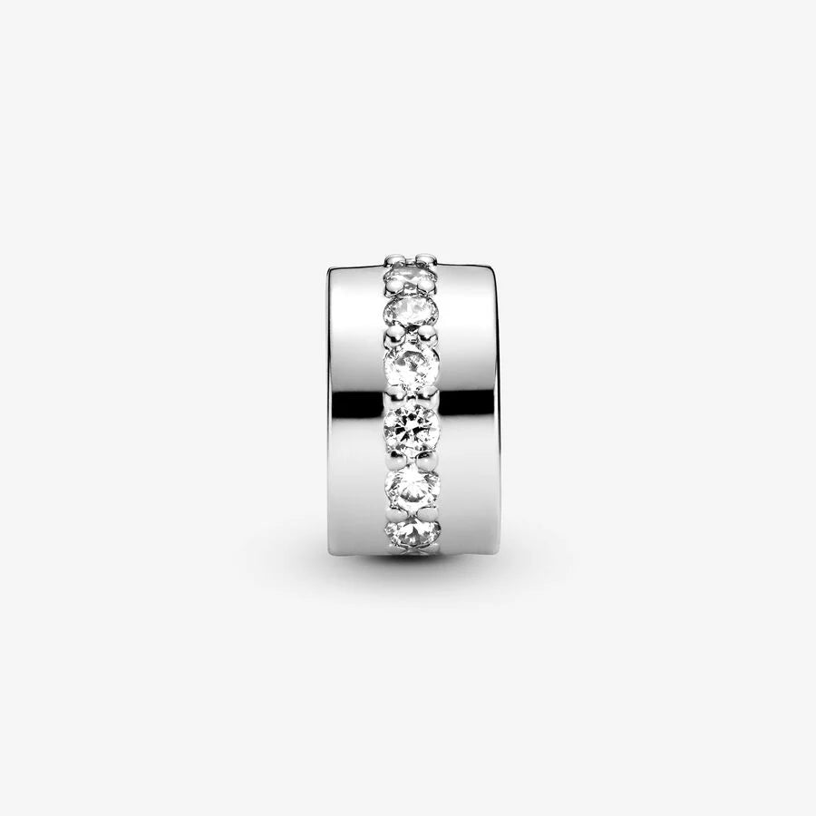 Pandora Linie Clip: Klar Cubic Zirkonia - Sterling-Silber