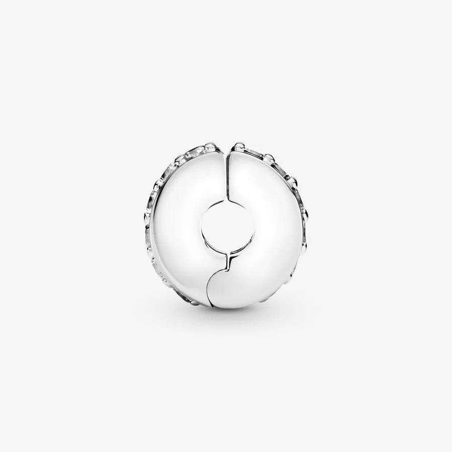 Pandora Linie Clip: Klar Cubic Zirkonia - Sterling-Silber