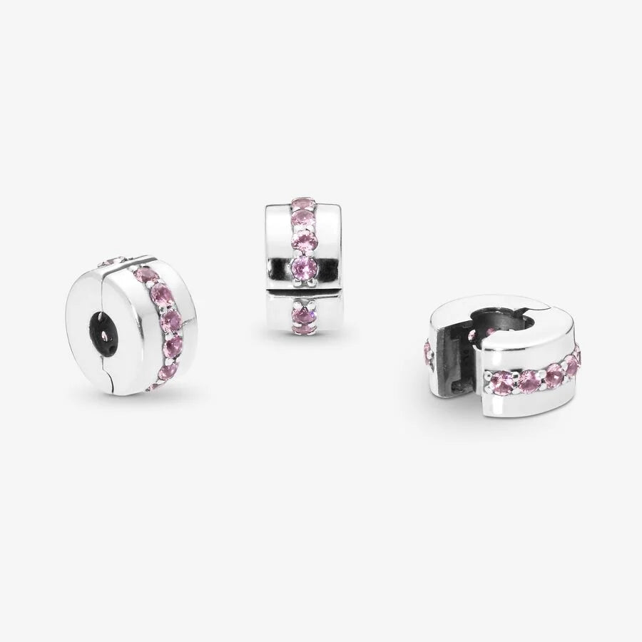 Pandora Linie Clip: Rosa Cubic Zirkonia - Sterling-Silber