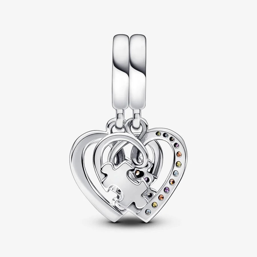 Pandora Teilbarer Charm: Puzzleteil Herzen, Freundschaft - Sterling-Silber