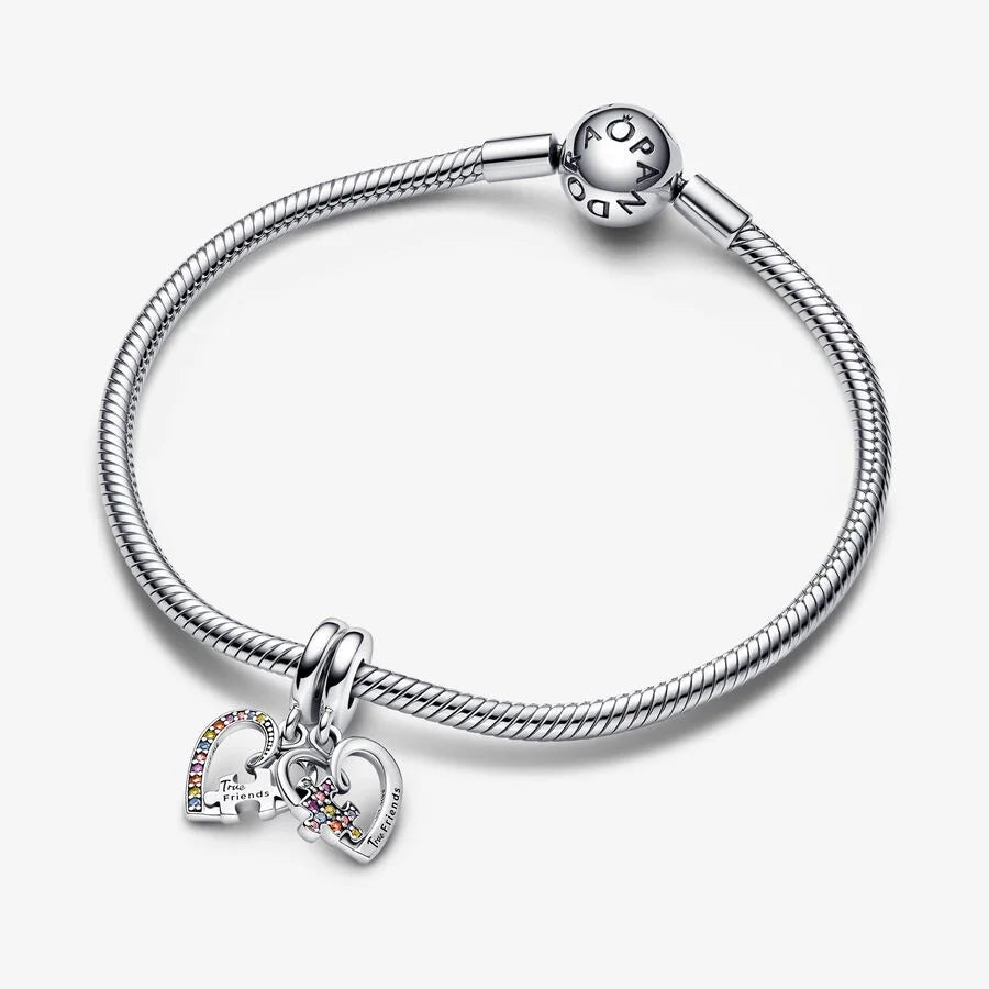 Pandora Teilbarer Charm: Puzzleteil Herzen, Freundschaft - Sterling-Silber