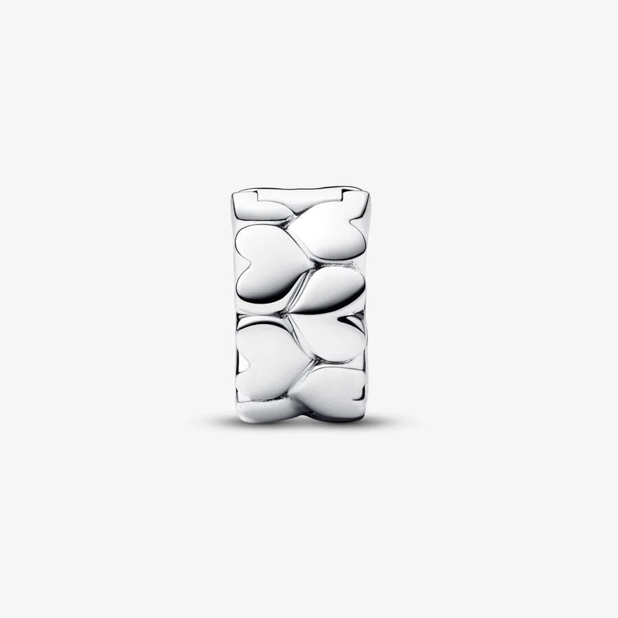 Pandora Clip-Charm: Herzmuster, Sterling-Silber