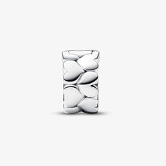 Pandora Clip-Charm: Herzmuster, Sterling-Silber