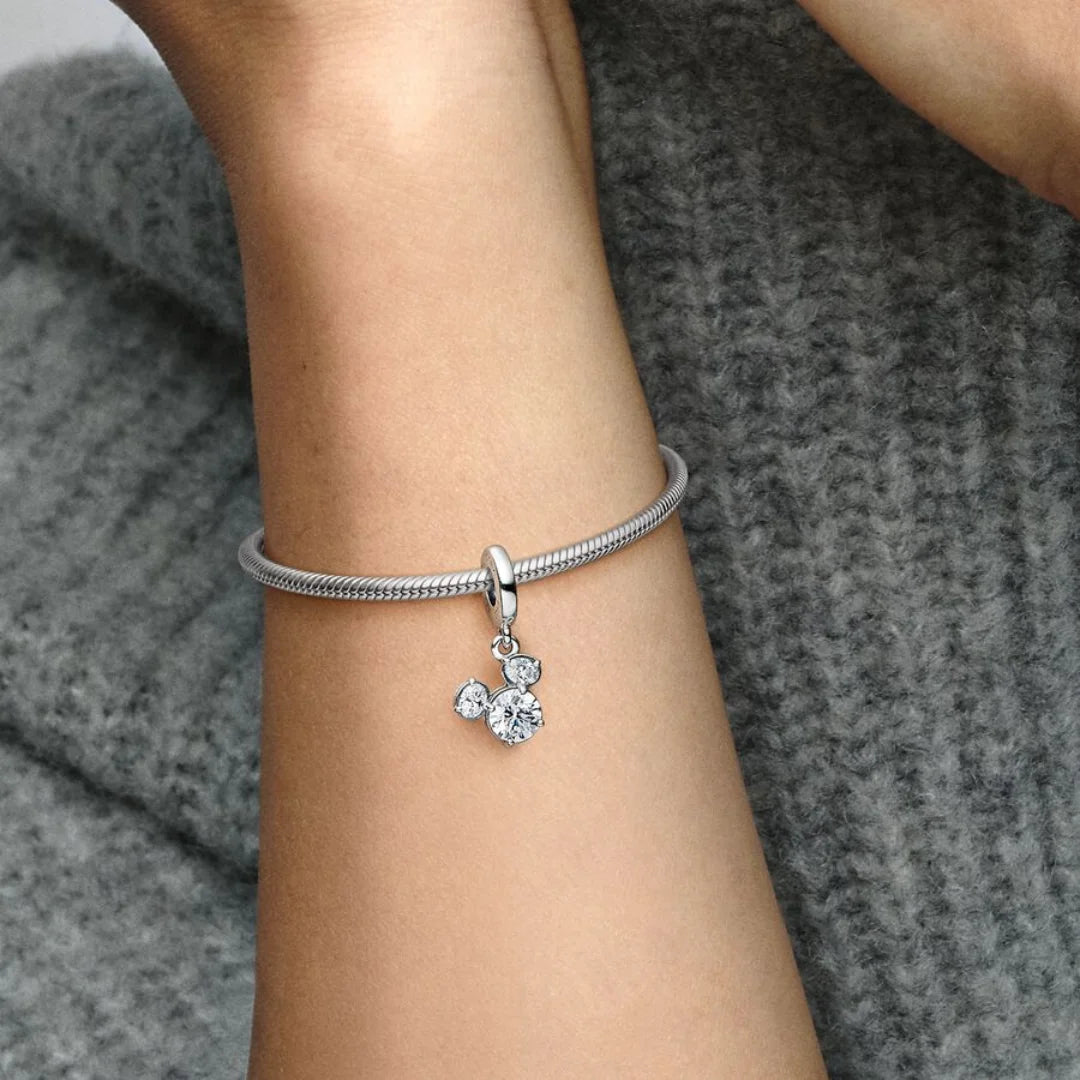 Pandora Disney Charm-Anhänger: Micky Maus Funkelnder Kopf Sil­hou­et­te