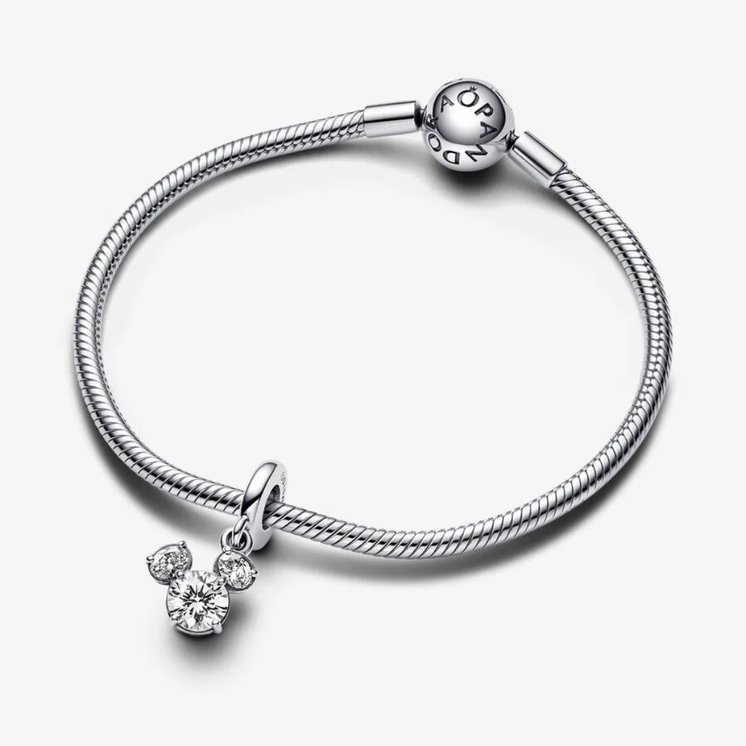Pandora Disney Charm-Anhänger: Micky Maus Funkelnder Kopf Sil­hou­et­te