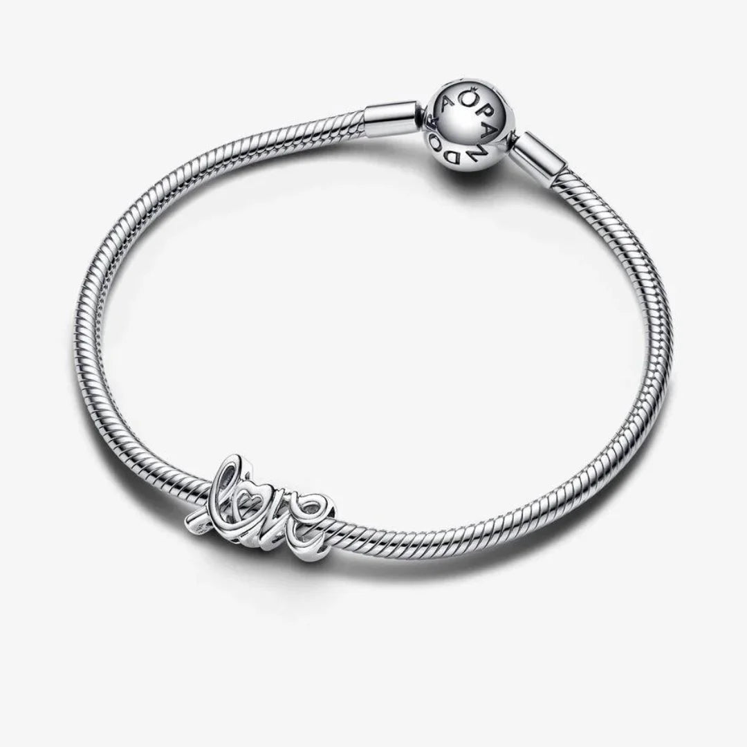 Pandora Charm: Handgeschriebenes Liebe „love“ - Sterling-Silber