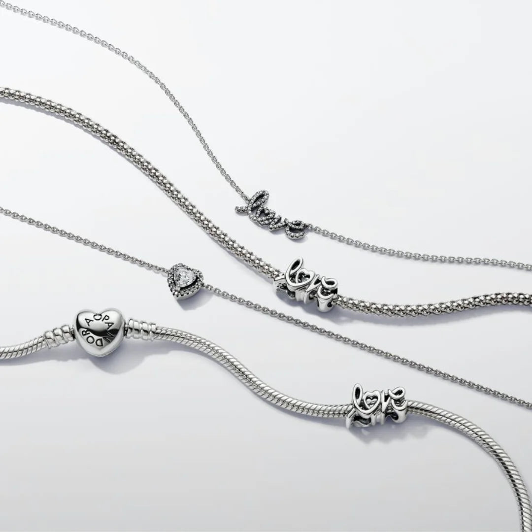Pandora Charm: Handgeschriebenes Liebe „love“ - Sterling-Silber