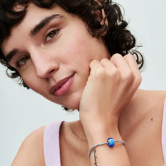 Pandora Mini-Charm: Blaues Murano-Glas, Sterling-Silber