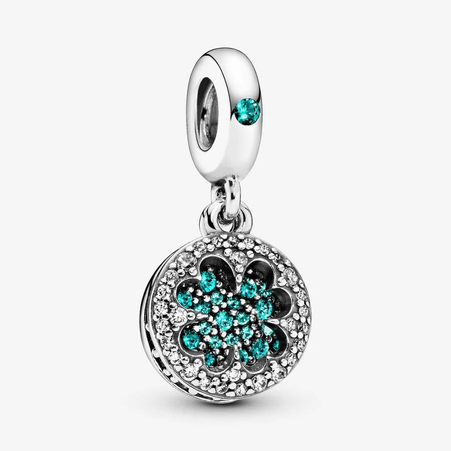 Pandora Charm-Anhänger: Kleeblatt aus Cubic Zirkonia & Grünen Kristallen
