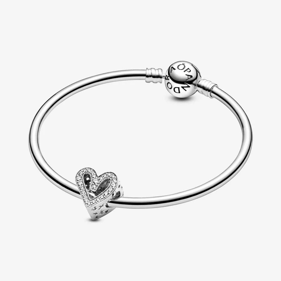 Pandora Herz-Charm - Funkelnde Freihand mit 50 klaren Cubic Zirkonia