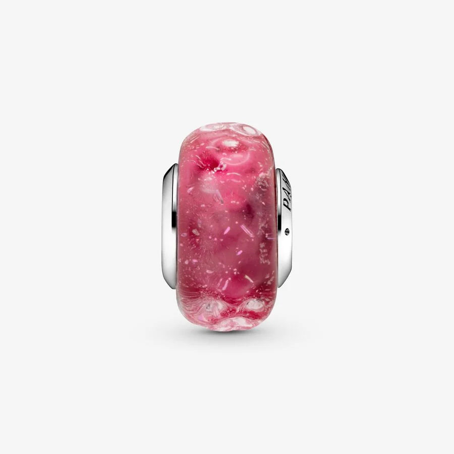 Pandora Charm mit Lachsrosa Murano-Glas, 8.4 mm - Ein Hauch von Magie