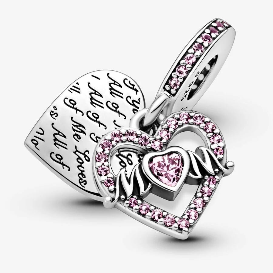 Pandora Herz Charm-Anhänger: Mum & Herz - Sterling-Silber