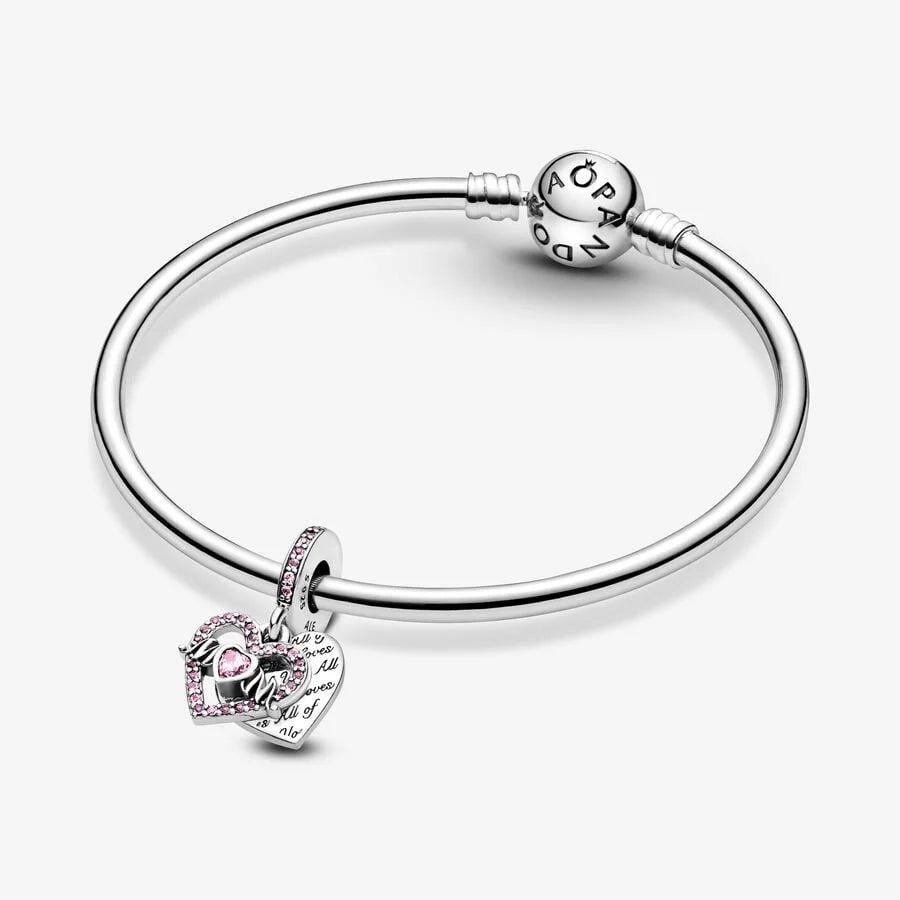 Pandora Herz Charm-Anhänger: Mum & Herz - Sterling-Silber