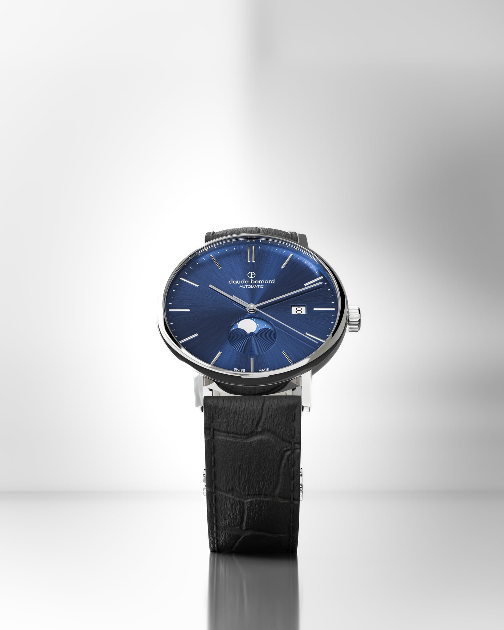 Claude Bernard Slim Line Unisex Mondphase Blau 42 mm - 80501 3 BUIN