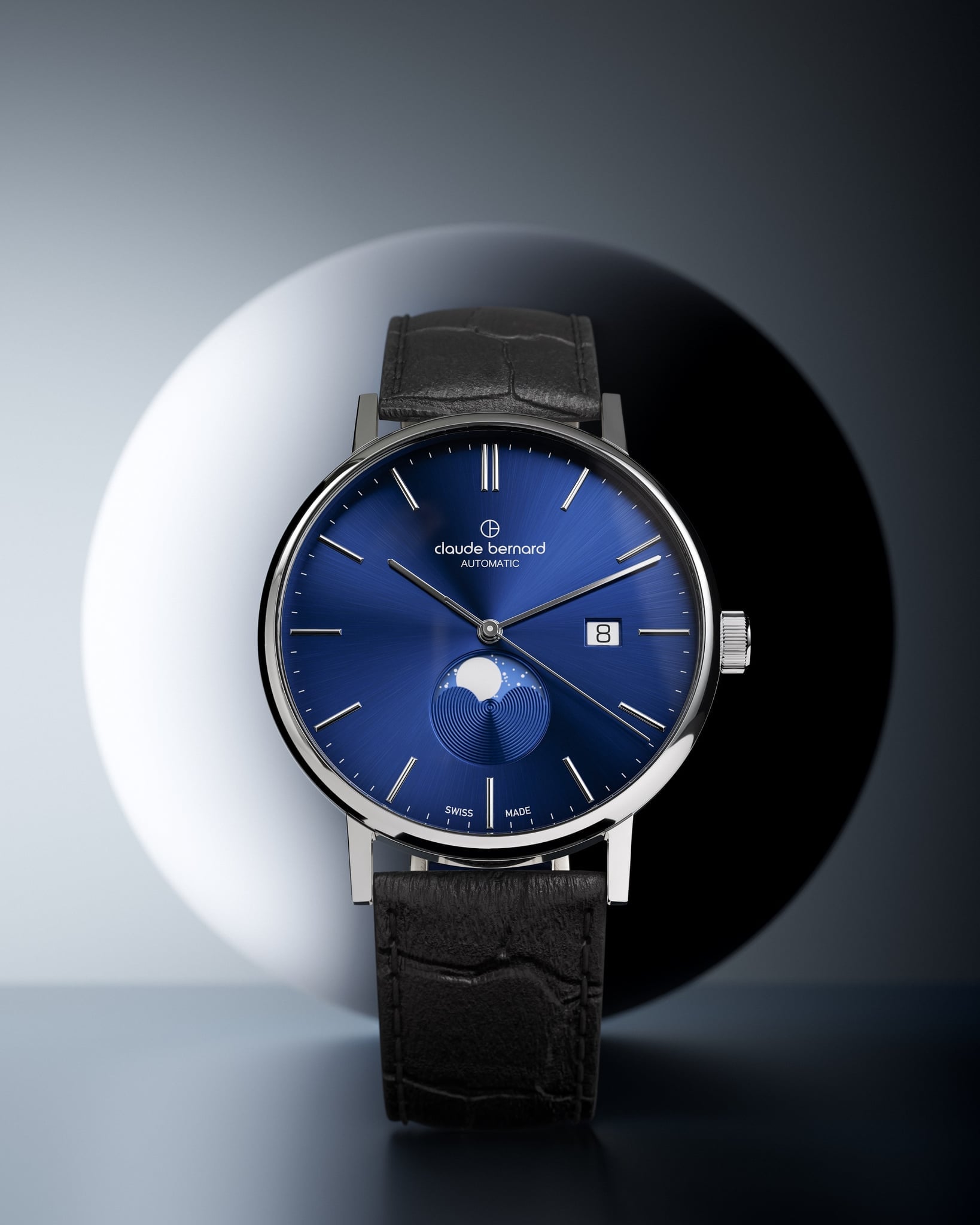 Claude Bernard Slim Line Unisex Mondphase Blau 42 mm - 80501 3 BUIN