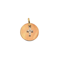 Anhänger mit Kreuz - Roségold in 9 Karat 375