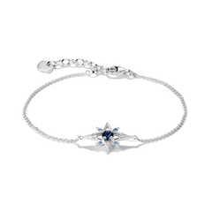 THOMAS SABO Stern-Armband mit blauen und weissen Steinen Silber - A2246-166-1-L19V