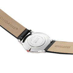 Mondaine Simply Elegant Herrenuhr aus Schwarzes Leder, 36 MM - A400.30351.12SBB