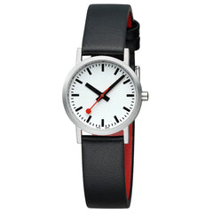 Mondaine Classic Damenuhr aus Schwarzes Leder, 30 MM - A658.30323.16OMV