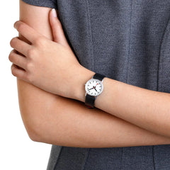 Mondaine Classic Damenuhr aus Schwarzes Leder, 30 MM - A658.30323.16OMV