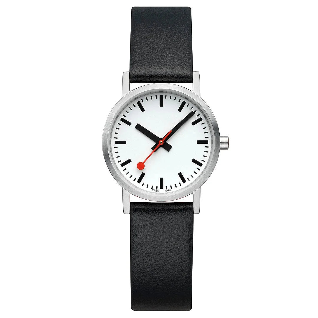 Mondaine Classic Damenuhr aus Schwarzes Leder, 30 MM - A658.30323.16OMV