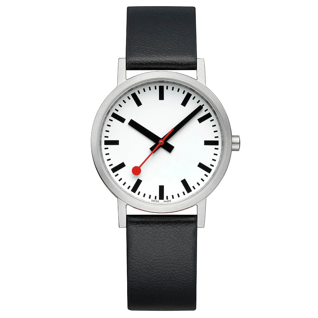 Mondaine Classic Herrenuhr aus Schwarzes Leder, 40 MM - A660.30360.16OMV