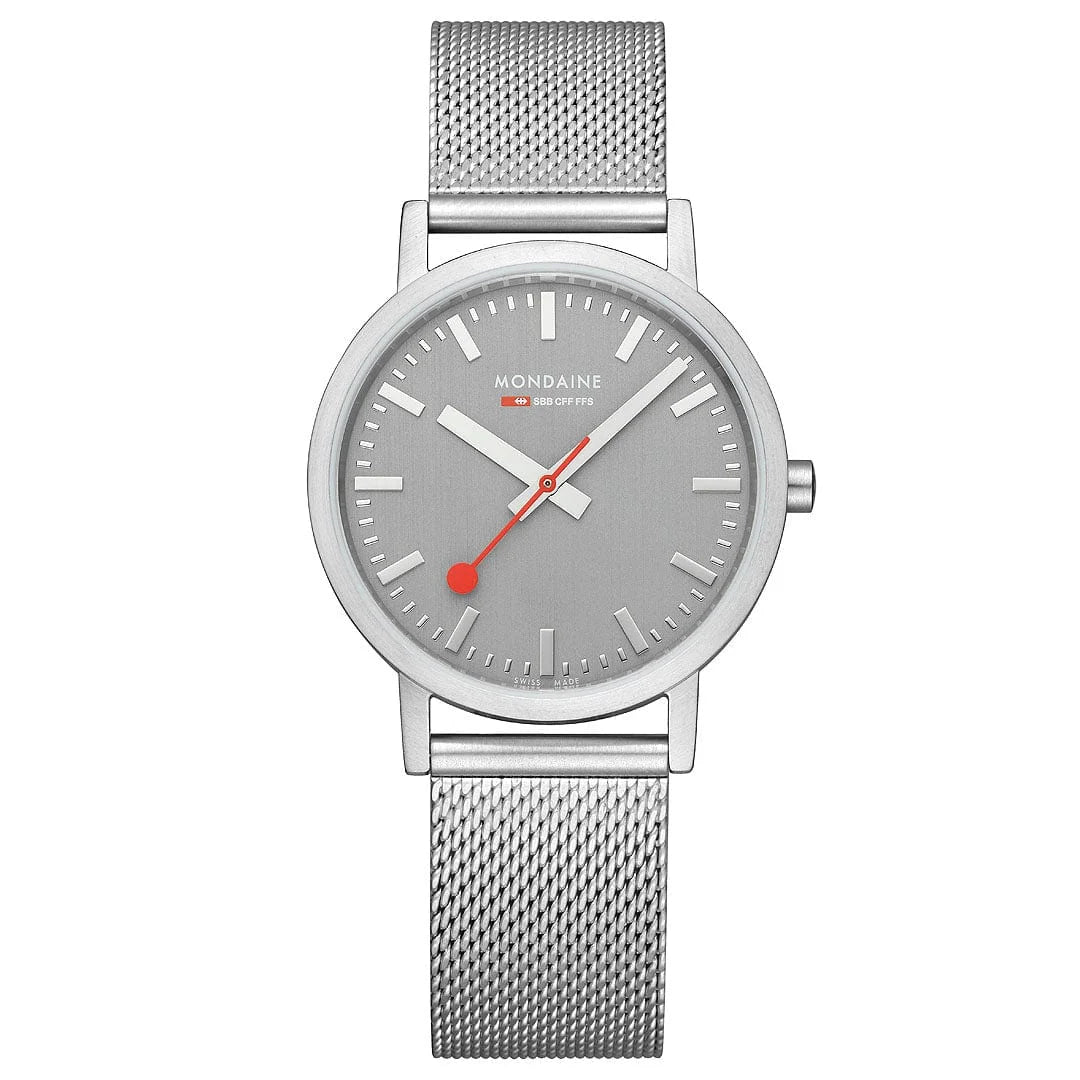 Mondaine Classic Damenuhr aus Good Gray Edelstahl, 36 MM - A660.30314.80SBJ