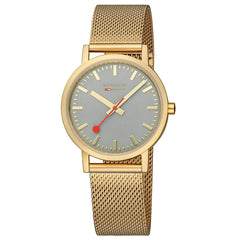 Mondaine Classic Damenuhr aus Goldene Edelstahl, 36 MM - A660.30314.80SBM