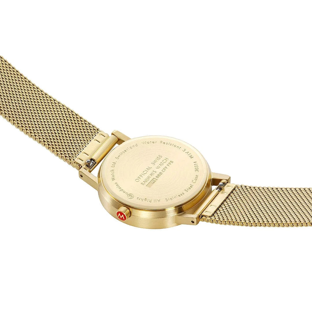 Mondaine Classic Damenuhr aus Goldene Edelstahl, 36 MM - A660.30314.80SBM