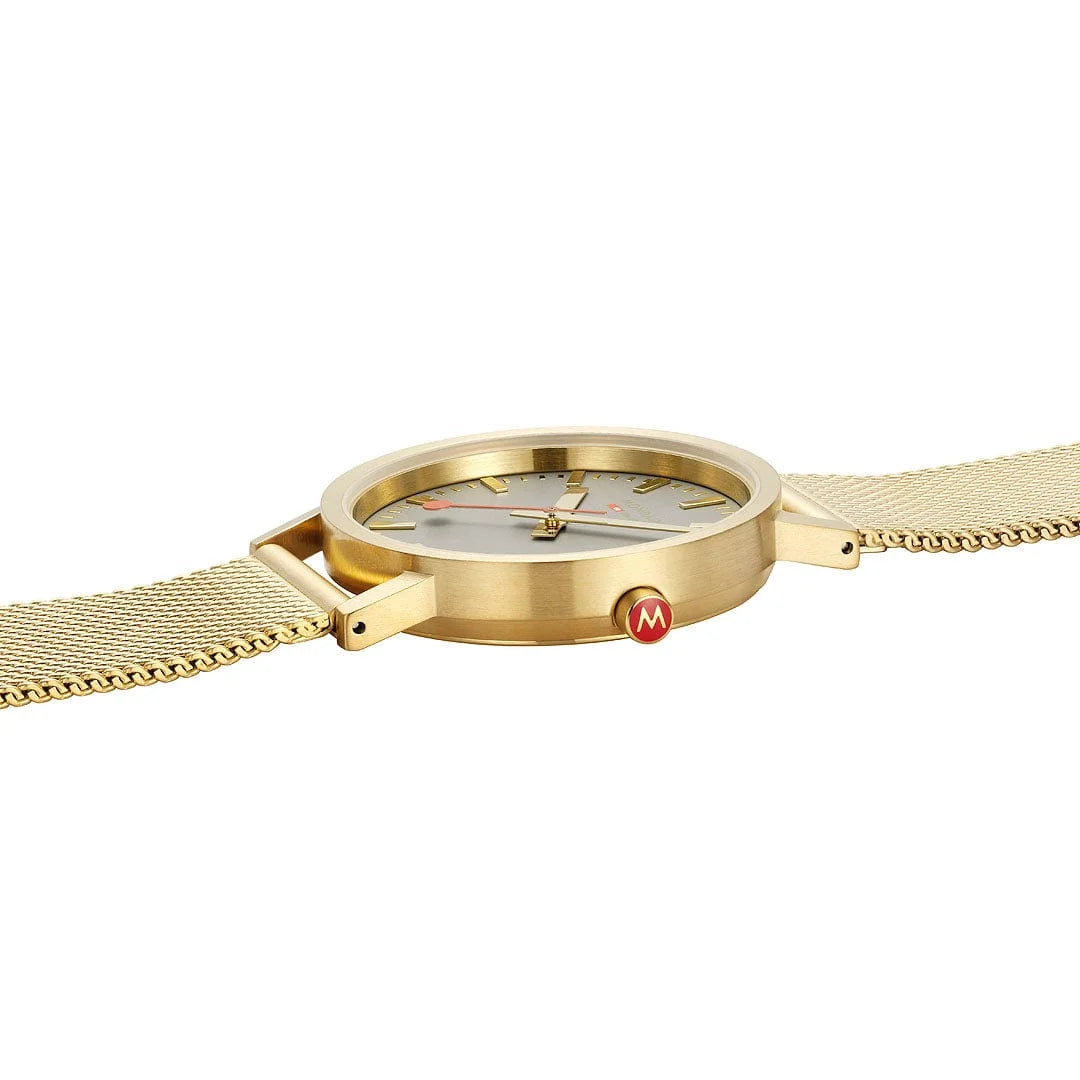 Mondaine Classic Damenuhr aus Goldene Edelstahl, 36 MM - A660.30314.80SBM