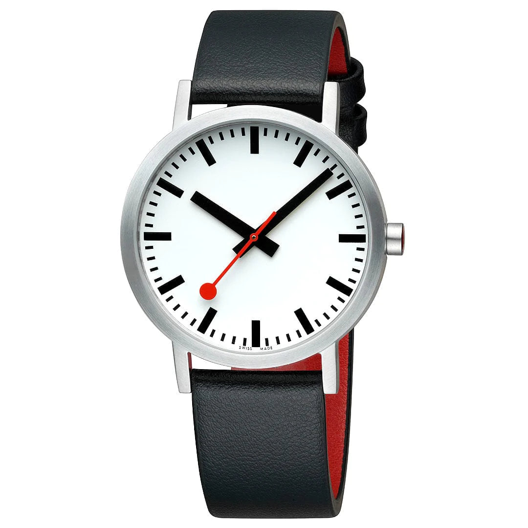 Mondaine Classic Herrenuhr aus Schwarzes Leder, 40 MM - A660.30360.16OMV