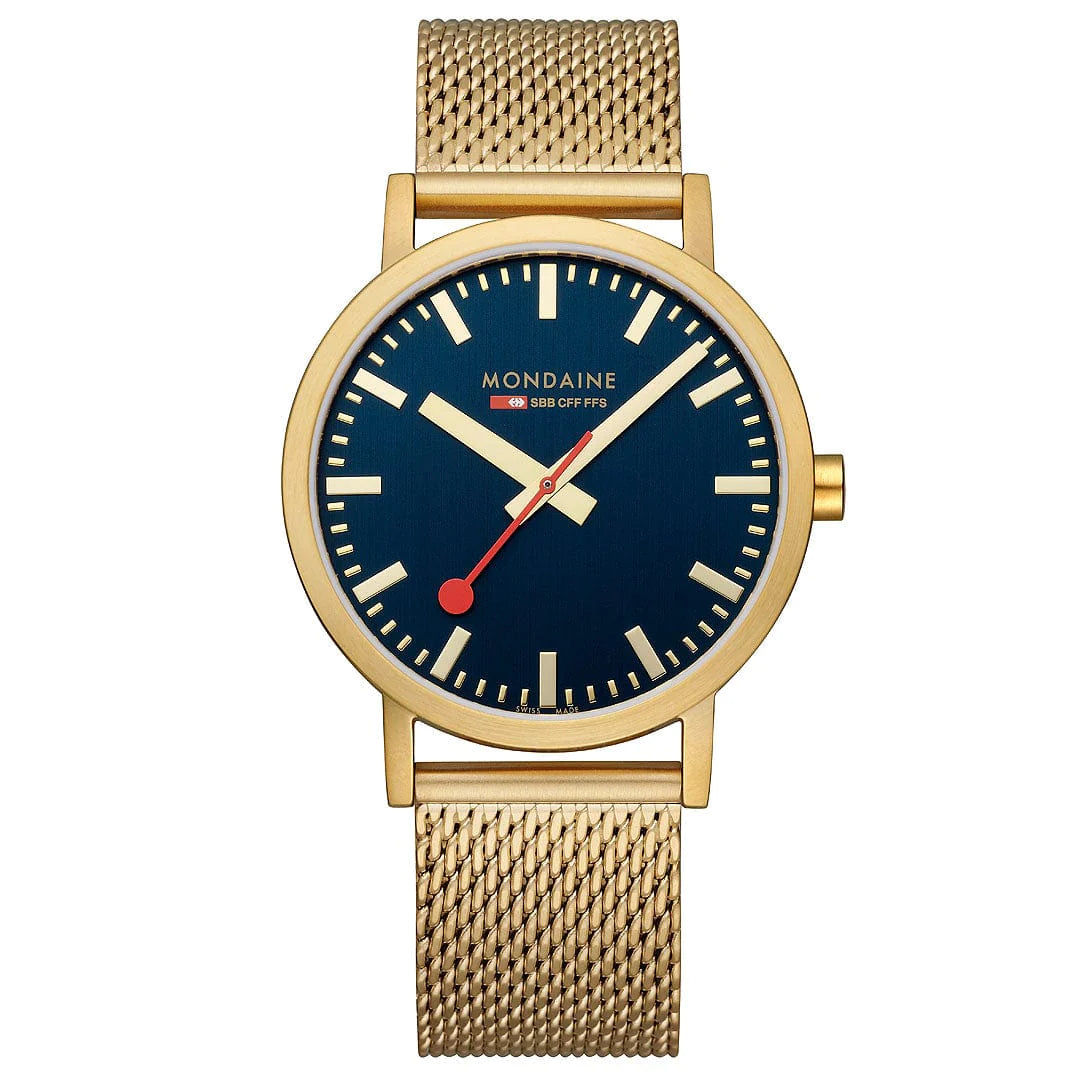 Mondaine Classic Herrenuhr aus Goldene Edelstahl, 40 MM - A660.30360.40SBM