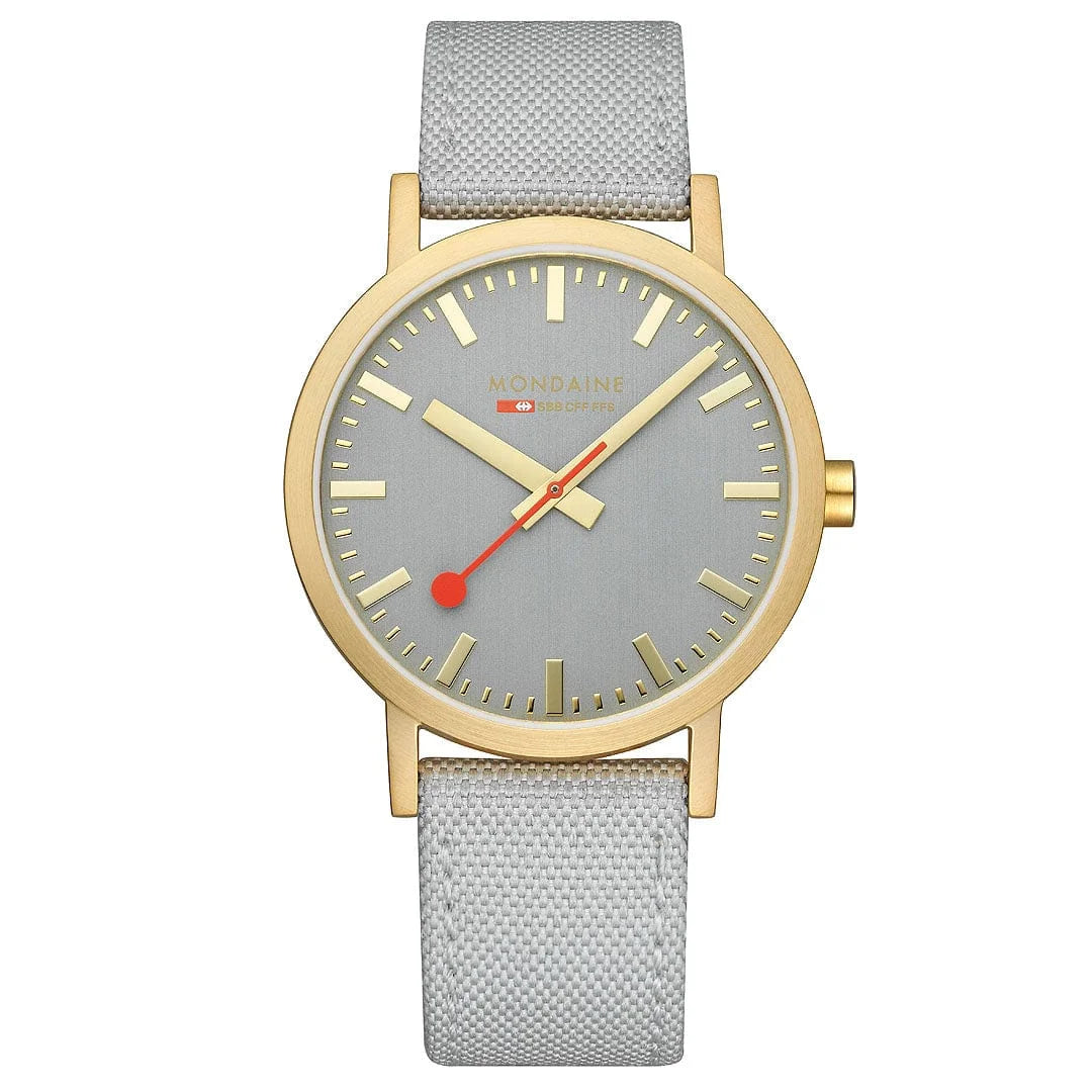 Mondaine Classic Good Gray Textil Herrenuhr, 40 MM - A660.30360.80SBU