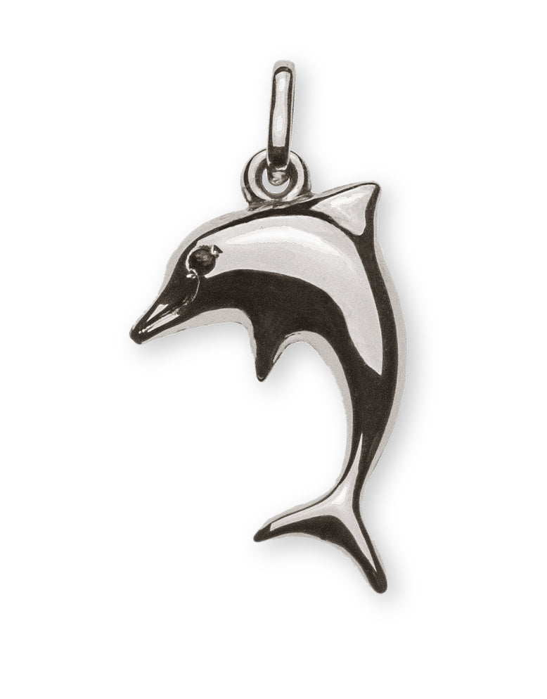 Anhänger Delfin Weissgold 750 mit Saphiraugen