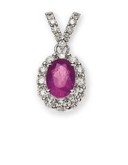 Anhänger Weissgold 750 mit Rubin 1.02ct und Brillanten 0.42ct