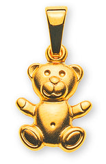 Anhänger Teddybär Gelbgold 750 gesandelt