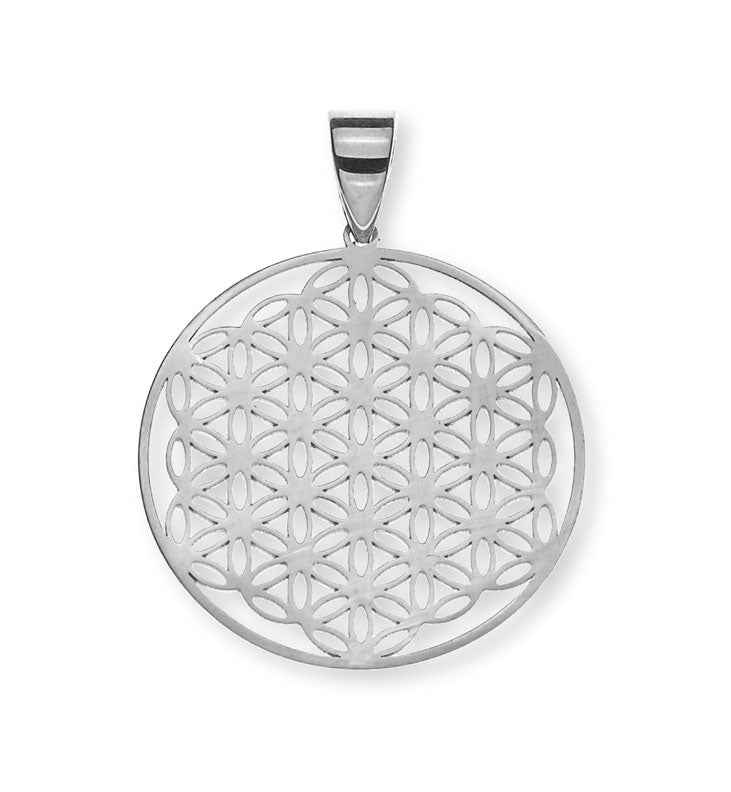 Anhänger Blume des Lebens Weissgold 750 20mm