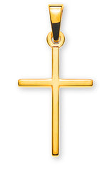 Anhänger Balken Kreuz Gelbgold 585, 18x12mm